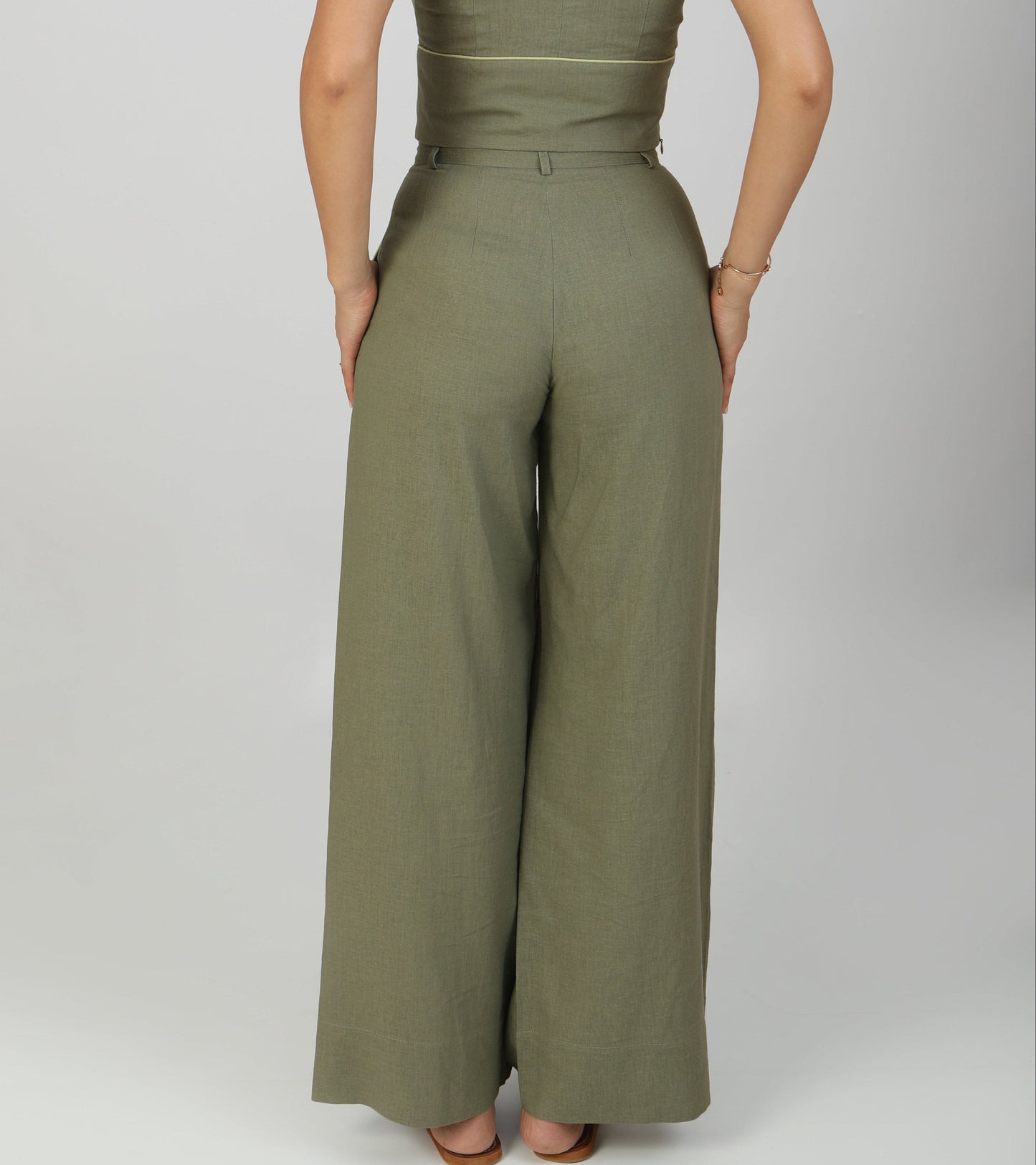 Souffle Raffiné - Linen Pants - Sage Green